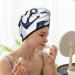 Shop Navy Blue Anchor Hair Towel Wrap - Quick Drying Hair Turban with Button | Best Hair Drying Towel | International Shipping Available - Buy Online on GoSupps.com