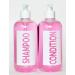 AylaMae Modern Refillable Shampoo and Conditioner Dispensers - 500ml PET Plastic Bottles with Leak Proof Pumps | Printed Labels - 16.9oz - Buy Online on GoSupps.com