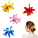 4 Pieces Bohemian Flower Hairpin Orchid Flower Alligator Clips Hawaiian Beach Flower Hair Pins Clip Multicolor Double Orchid Flower Hair Clip for Women Girls