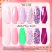 Ur Sugar PolyGel Set - Cat Eye Magnet Poly Extension Gel | 6 Colors 15ml | Pink Glitter Shines in the Dark - Nail Extension Builder Gel - Buy Online on GoSupps.com