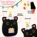 Yamepuia Black Cat Plush 8 - Cute Birthday Stuffed Animal Pillow Doll for Kids | Soft Cartoon Cat Plushie - Purple - Buy Online on GoSupps.com
