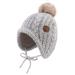 XIAOHAWANG Winter Baby Boys Hat Velvet Lining Toddler Kids Beanie Earflap Warm Baby Hats for Girls with Pompom 18-3 Years Gray