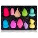 SHANY Blender Makeup Sponge Set - 10 Pcs Latex-Free Vegan Blending Puffs for Liquid Cream & Powder Foundations - Multi Shapes & Assorted Colors - Perfect Gift - Buy Online on GoSupps.com