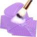 Mikinona 1pc Silicone Scrub Pad Cleaning Tools Hair Brush Cleaning Tool Beauty Tool Cleaning Mat Makeup Brush Scrubber Makeup Tools Portable Brush Make up Silica Gel Cleaner Purple Cosmetic 23X17cm Purple - Buy Online on GoSupps.com