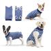 Hipet recovery suit for dogs cats after the operation male/female prevents licking abdominal wounds spay or skin diseases e-neck band alternative for pets (XXL blue striped) xxl streaked