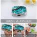 Turquoise Blue Gold Marble Print Pill Box - 2 Compartment Portable Pill Organizer for Pocket & Purse | Stylish Decorative Metal Medicine Case - Buy Online on GoSupps.com