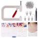 Wokape Pearl Setting Machine (Including 5Pcs Molds) with 630 Pcs 5 Sizes Colorful ABS Pearls Pearl Beads and 700 Pcs Nailheads Spots Studs Kit, Pearl Setting Machine Tools and Beads Pearl Rivet Studs