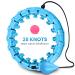 Weighted Hula Hoop Infinity Hoop for Adult Weight Loss,Fithoop with Detachable Knots, Adjustable Smart Hula Hoops, 2 in 1 Abdomen Fitness Message Non Fall Auto Spinning Ball Hoops Women Men Beginner S-blue