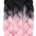 Tess Braids Extensions Ombre 60 cm - Jumbo Kanekalon Hair for Box Braids (Black/Light Pink) - 100g/Bundle - High-Quality Ombre Braiding Hair - Buy Online on GoSupps.com