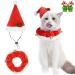 3 PCS - EZMeetU Cat Santa Hat with Jingle Bells Collar and Bow Tie, Christmas Costume Set for Cat, Adjustable Xmas Outfit Suit Clothes for Pets Small Dog Puppy Kitty, Xmas Pet Gift Present