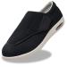 EDCYF Diabetic Shoes for Men Wide Width Shoes with Adjust Closure Orthopedic Shoes for Elderly Diabetic Pain Relief Swollen Feet 8 Wide Black