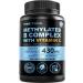 9-in-1 Methylated B Complex with Vitamin C, B Complex, B12 & L-5-MTHF - Vegan, Non-GMO, Gluten-Free & GMP-Certified Energy, Brain & Wellness Daily Methylcobalamin Multivitamin (90 Servings, Pack of 1) 90 Count (Pack of 1)