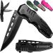 Pocket Folding Knife - Military Style - Boy Scouts Knife - Tactical Knife - Good for Camping Indoor and Outdoor Activities Mens Gift 1.Black 1 pcs