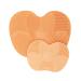 waschies Silicone Makeup Brush Cleaning Pad Apricot Makeup Brush Cleaning Mat Makeup Brush Scrubber Pad Portable Washing Tool for Makeup Brushes in Two Different Sizes