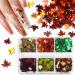Fall Glitter Nail Sequins - Holographic Maple Leaf Nail Art Decorations | 6 Grids for Autumn & Winter Designs - Buy Online on GoSupps.com