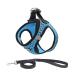 Suredoo dog harness with leash anti -train dishes reflective chest harness for small dogs pets puppies cats (blue wave XS) XS blue wave