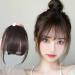 Clip In Bangs for Women 9.8" Natural Clip On Bangs Dark Brown Air Bangs Hair Clip with Temples & Invisible Breathable Net Curlable Cuttable Fake Bangs - Buy Online on GoSupps.com