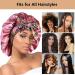2pcs Large Silk Bonnets with Tie Band for Sleeping Curly Hair - A-black & Rose Gold - Buy Online on GoSupps.com