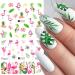 Summer Flamingo and Green Leaf Nail Art Stickers Decals - 12 Sheets - Buy Online on GoSupps.com