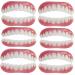 MXRFACTORY FAKE TEETH PAITIONLY REABABLE LOWER TEETH VENETEER Whitening Dental Comfortable Smile for Adults Cosmetic Veneers Temporary Press Men And Women 6pairs
