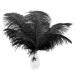 24pcs Natural Black Ostrich Feathers 10-12inch (25-30cm) for Wedding Party Centerpieces Flower Arrangement and Home Decoration.