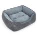 MIXJOY Dog Bed for Large Medium Small Dogs Rectangle Washable Sleeping Puppy Bed Orthopedic Pet Sofa Bed Soft Calming Cat Beds for Indoor Cats Anti-Slip Bottom with Multiple Size