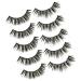 minkissy 5 Pairs Natural False Lashes Natural Fake Eyelashes Cross Eyelashes Natural Eyelashes Black Dense 3d Dense Eyelash