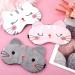 Lusofie 3Pcs Kids Cartoon Cat Sleep Mask Set with Adjustable Strap - Soft Blindfold Eye Covers for Sleeping, Travel - White Pink Grey - for Kids and Adults - Buy Online on GoSupps.com