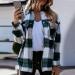 Routinfly Women's Casual Plaid Button Down Wool Blend Shacket Jacket - Spring Autumn Lapel Coat in Green XL | International Shipping Available - Buy Online on GoSupps.com