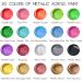 Premium Metallic Acrylic Paint Set - 20 Colors, 2fl oz Bottles - Non Fading, Non Toxic, Rich Pigments - Ideal for Artists, Hobbyists, and Kids - Buy Online on GoSupps.com