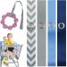 PBnJ baby Toy Saver Strap Holder Leash Secure Accessories Gray Chev/Navy/Lt Blue/Gray - 4pc Gray Chevron/Navy/Lt Blue/Gray