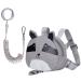 Bebamour animal-small gind backpack with safety plugs mini bag with safety line for children portable backpack backpack with safety dishes for boys and girls Gray Bear