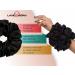 Lang Horn Satin Silk Scrunchies for Hair - Set of 4 Black Extra Large Scrunchies for Women, Girls, Ladies, and Children - Soft Silky Elastic Hair Ties and Bands - Buy Online on GoSupps.com
