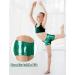 Happy Cherry Metallic Green Gymnastics Shorts for Girls | 1/3 Piece Stretch Dance Hot Pants | Size 110-150 | International Shipping Available - Buy Online on GoSupps.com