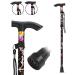 HATAF Walking Stick Folding Walking Sticks for Women Folding Walking Sticks for Men Mobility Aids walking stick rubber ends disability aids folding walking sticks for ladies Black Flowers