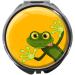 metALUm pill box with mirror round metal 3 compartments FROG #1026