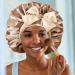 WEIPAO Silk Satin Bonnet - Large Double Sided Reversible Hair Wrap for Curly Hair - Coffee + Champagne - Buy Online on GoSupps.com