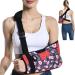 Fotgok Soft Foam Arm Sling with Waist Belt for Shoulder Women-Shoulder Immobilizer with Strong Support-Breathable Arm Support Brace for Shoulder Injury Red Rose