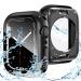Goton 2 in 1 Waterproof Case for Apple Watch Series 8 & Series 7 45mm Screen Protector 360 Protective Glass Face Cover Hard PC Bumper + Back Frame for iWatch 8/7 Accessories 45 mm Black Black 45mm