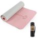 UMINEUX Yoga Mat Extra Thick 1/3'' Non Slip Yoga Mats for Women Eco Friendly TPE Fitness Exercise Mat with Carrying Sling & Storage Bag 72"x24"x1/3" Parfait Pink & Gray