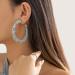 Feyleie Denim Ear Hoops - Stylish Round Earrings for Women & Girls | Exaggerated Winding Jewelry - Buy Online on GoSupps.com