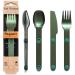 MAGWARE Magnetic Camping Utensils Set - Portable & Reusable Metal Travel Flatware with a Case for Camping, Picnic, Office & Kid's Lunchbox | Camping Cutlery Set | Knife, Fork & Spoon (3 PCS) Green