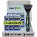 ShaveMOB 6-Blade Men's Razor Kit (Flex Head Handle with Trimmer + 24 Refills) - The Caveman Shaving Kit 24 Pack with Handle