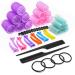 CAPIKE 37 Pieces Hair Rollers Set -18 Self Grip Rollers Jumbo 44mm Large 36mm and Medium 24mm-12 Duckbill Sectioning Clips-2 Combs-1 French Braid Device-4 Hair Bands. Velcro Rollers For Hair.