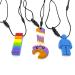 3Pack Teether Toy Chew Necklaces with Pacifier Clip Holder Silicone Teething Pain Relief Toys Gift Set Chewing Fidgeting for Boys Girls Adults Chewer Anxiety or Other Special Needs(Blue)