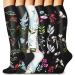 Blongw compression stockings for men 6 pairs of knee socks support stockings compression socks for sports flight running travel cycling A7-Assorted 05 L-XL