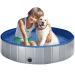 Foldable Dog Pool Collapsible Dog Bathtub Kids Pool for Backyard Plastic Bath Tub Duck Pond Bathing and Swimming Wading Pool for Pet Kiddie Baby Toddler Doggie Cat (Grey 100CM) 100CM Grey
