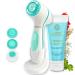 Lumineo Facial Cleansing Brush with 3 Medical Silicone Brush Heads with Cleansing Gel for pores Peeling and Removing blackheads Electric USB Facial Brush for All Skin Types (Turquoise) Turquoise (All Skin Types)