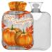 Naanle pumpkins Thanksgiving Day hot water bottle with reference transparent hot water bottle heat bottle for bed hand feet warmer pain relief heat and cold therapy large 2l