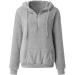 Bigfanshu Women's Sweaters Fashion Long Sleeve with Cap Double-Sided Plush Zipper Sweatshirt Blouse Gray - Buy Online on GoSupps.com